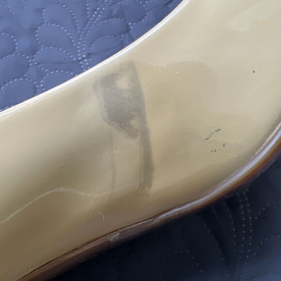 Coach Salma Round Toe Pumps SZ 9.5B Tan Patent Elegant High Heels Shoes Preppy - Picture 11 of 15